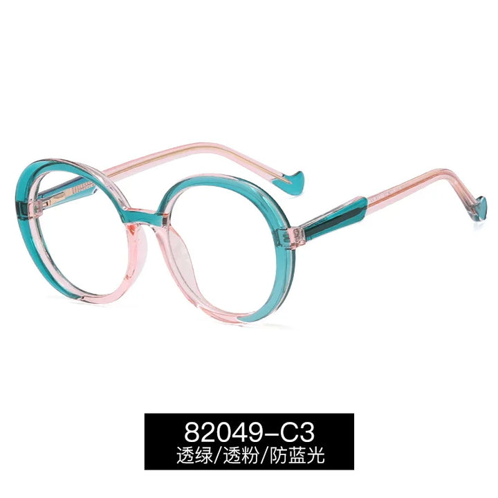 Handoer Women's Full Rim Oval Round Tr 90 Alloy Eyeglasses 48209