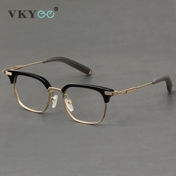 Vicky Men's Full Rim Big Square Titanium Acetate Reading Glasses 44107 Reading Glasses Vicky   