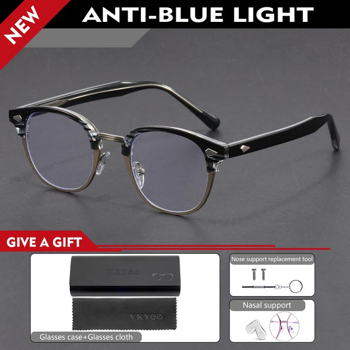 Vicky Unisex Full Rim Round Tr 90 Titanium Reading Glasses 10306