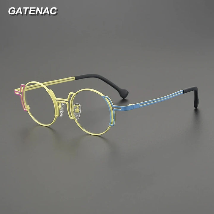 Gatenac Women's Full Rim Round Titanium Eyeglasses G85858