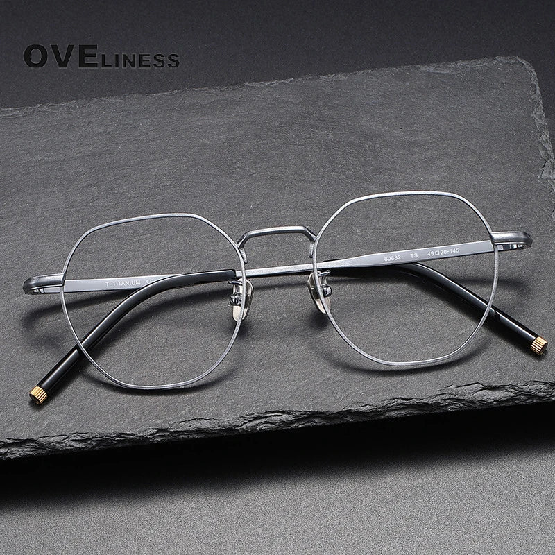 Oveliness Unisex Full Rim Polygon Titanium Eyeglasses 80882 Full Rim Oveliness   