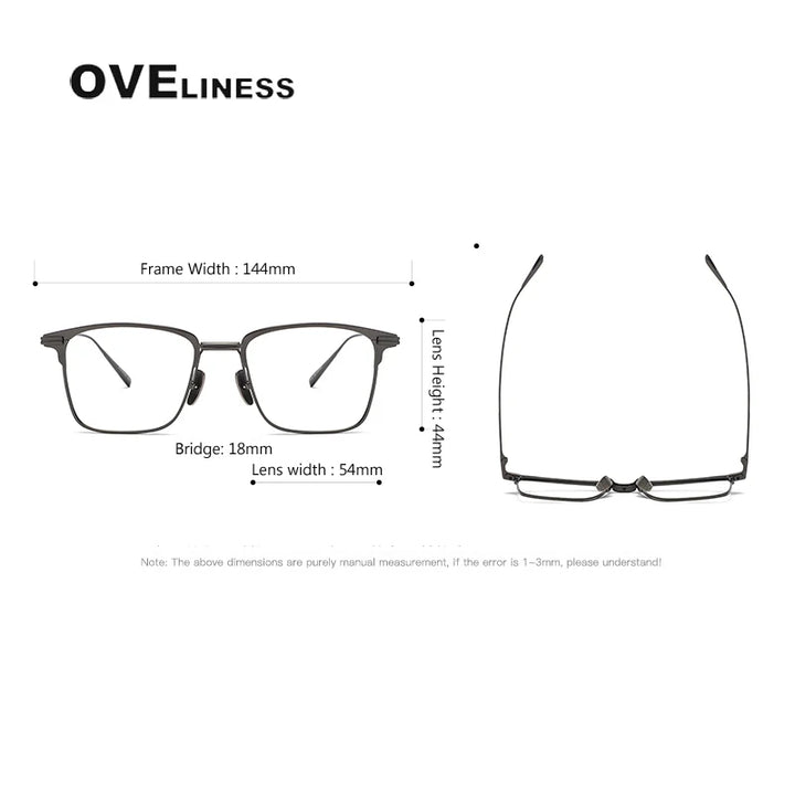 Oveliness Men's Full Rim Square Titanium Eyeglasses 41446