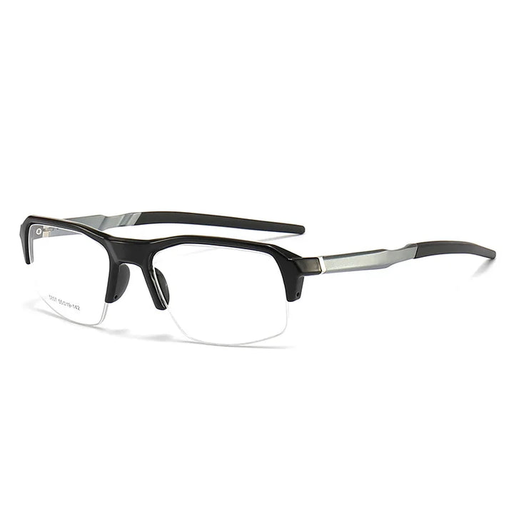Yimaruili Unisex Semi Rim Square Aluminum Tr 90 Sport Eyeglasses 58578