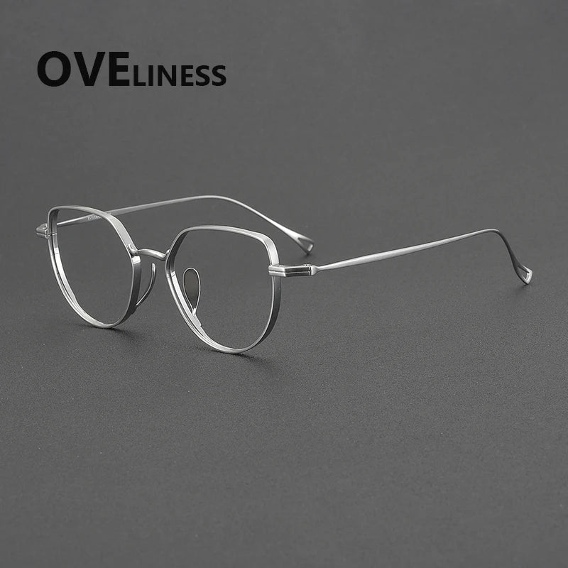 Oveliness Unisex Full Rim Square Cat Eye Titanium Eyeglasses 643002