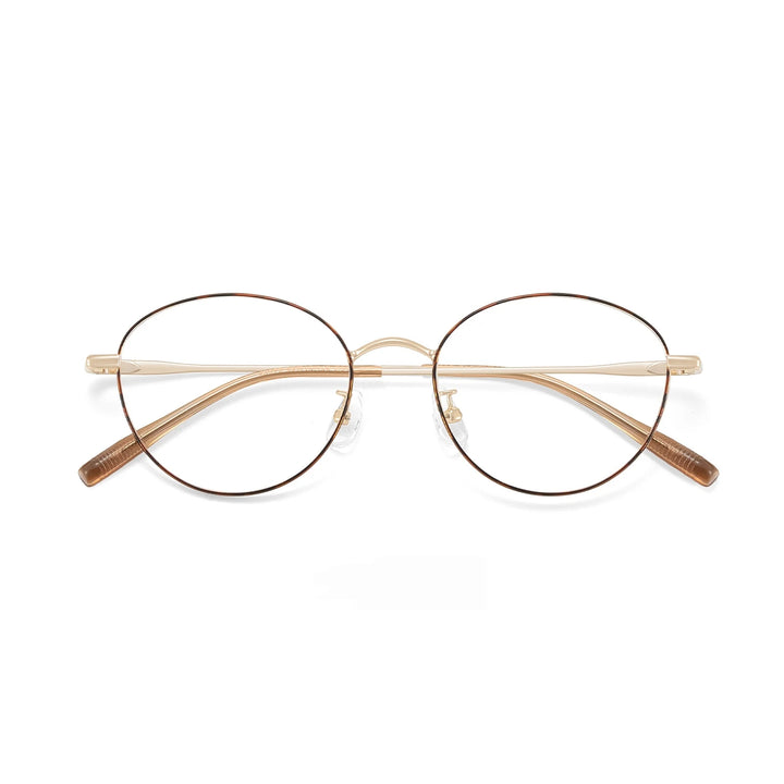 Yimaruili Unisex Full Rim Round Pure Titanium Eyeglasses 58272 — view 3 | Yimaruili at FuzWeb