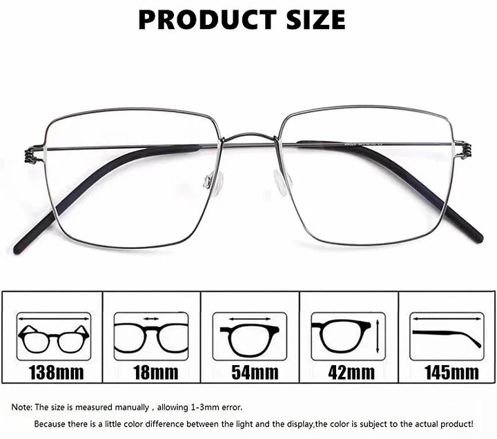 Aimee Unisex Full Rim Polygon Square Titanium Eyeglasses 613893