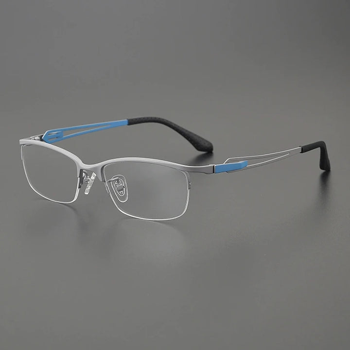Gatenac Women's Semi Rim Square Brow Line Titanium Eyeglasses Gx185867