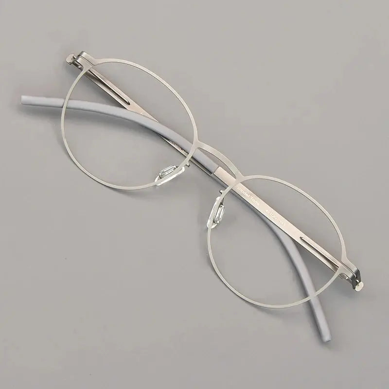 Bobbie 494420 Unisex Screwless  Full Rim Oval Round Steel Frames — view 1 | Bobbie at FuzWeb