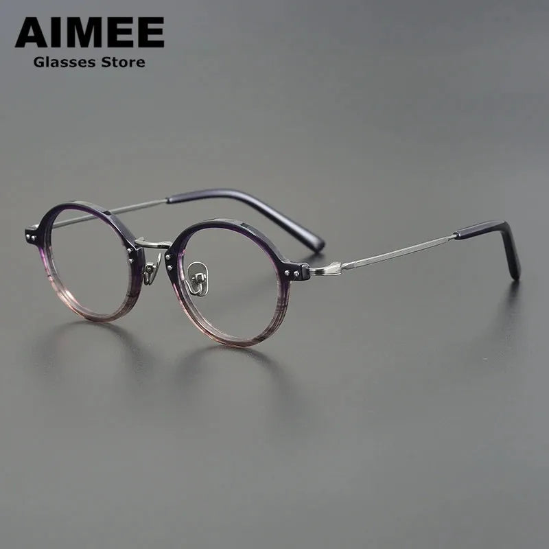 Aimee Women's Full Rim Oval Round Titanium Acetate Eyeglasses 692616
