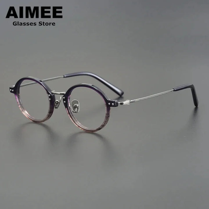 Aimee Women's Full Rim Oval Round Titanium Acetate Eyeglasses 692616