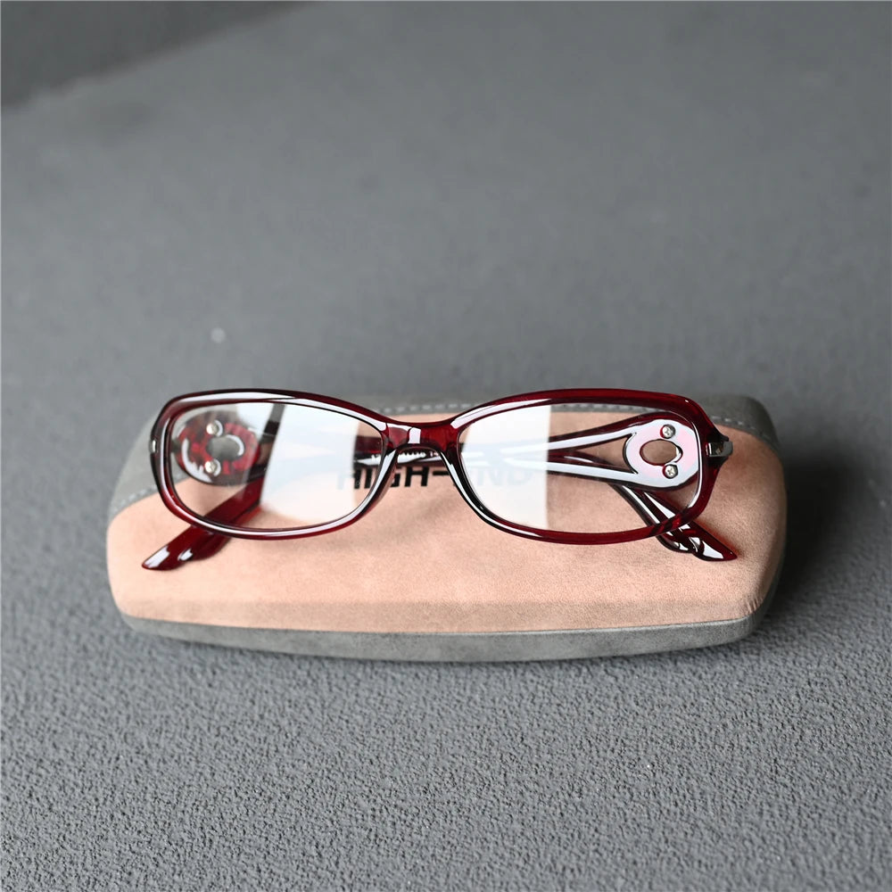 Cubojue Women's Full Rim Oval Tr 90 Titanium Reading Glasses 13520 Reading Glasses Cubojue +100 Red