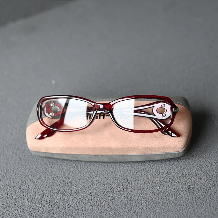 Cubojue Women's Full Rim Oval Tr 90 Titanium Reading Glasses 13520 Reading Glasses Cubojue +100 Red