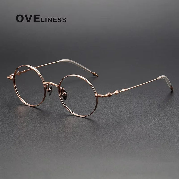 Oveliness Women's Full Rim Oval Round Titanium Eyeglasses 813019 Full Rim Oveliness rose gold