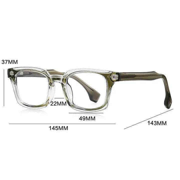 Gatenac Unisex Full Rim Square Thick Tr 90 Titanium Eyeglasses 672084 Gatenac