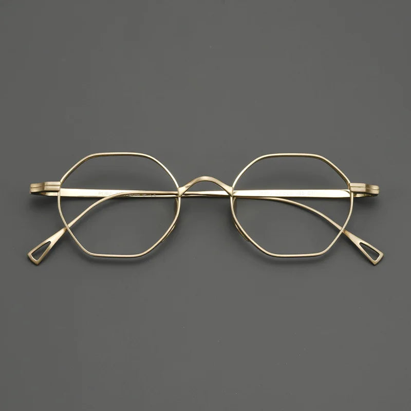 Yimaruili Women's Full Rim Polygon Round Titanium Eyeglasses 20872