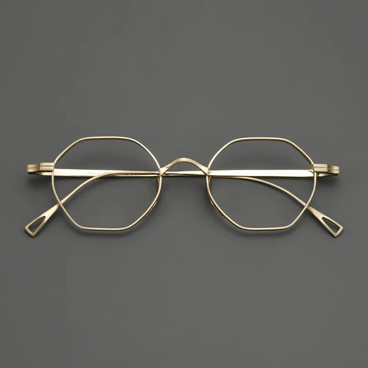 Yimaruili Women's Full Rim Polygon Round Titanium Eyeglasses 20872