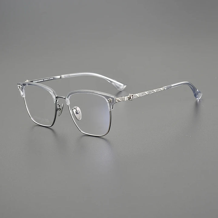 Nobler Unisex Full Rim Big Square Alloy Acetate Eyeglasses 8260 Full Rim Nobler C5  