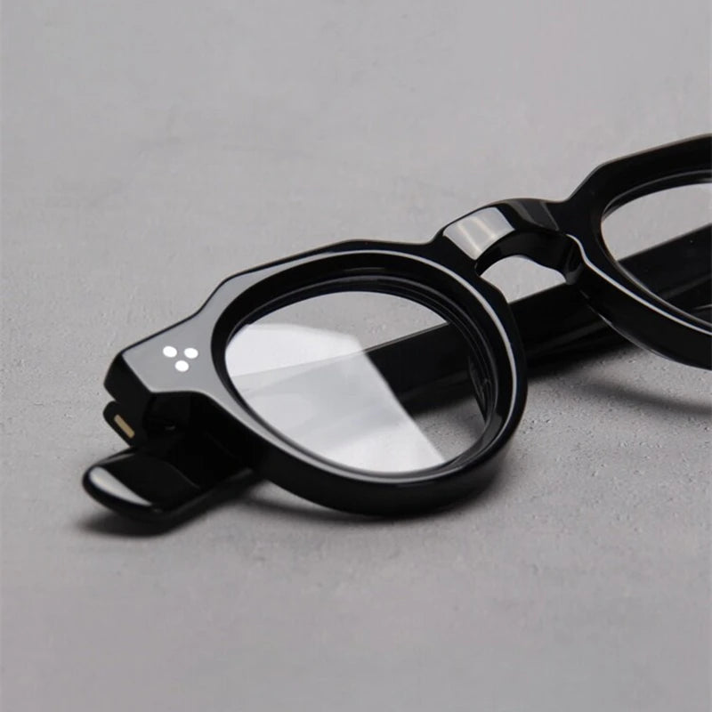 Black Mask Unisex Full Rim Round Acetate Eyeglasses BM-S8153