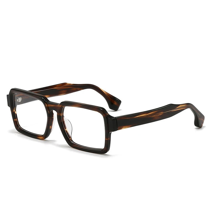 Black Mask Unisex Full Rim Brow Line Square Acetate Eyeglasses 69278