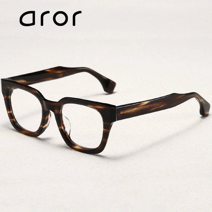 Aror Men's Full Rim Square Brow Line Thick Acetate Eyeglasses 94721