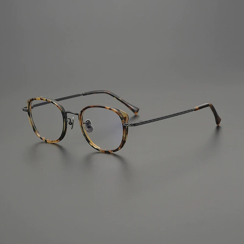 Gatenac Unisex Full Rim Square Acetate Titanium Eyeglasses G9002