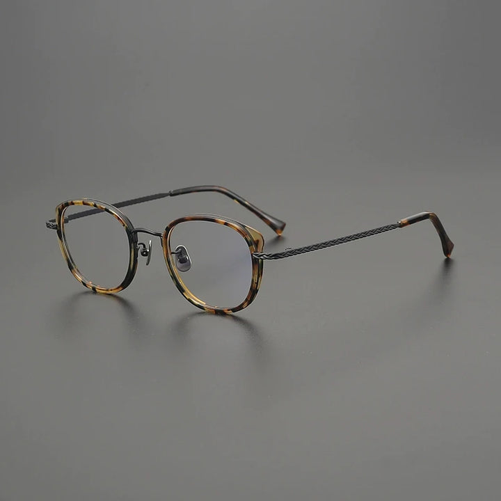 Gatenac Unisex Full Rim Square Acetate Titanium Eyeglasses G9002