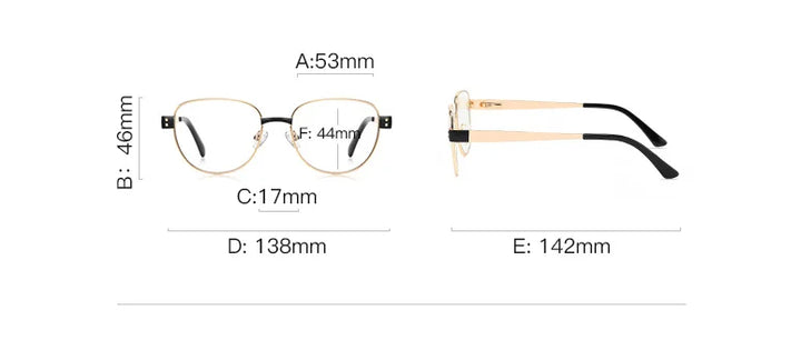CCspace Women's Full Rim Round Tr 90 Alloy Reading Glasses 802721
