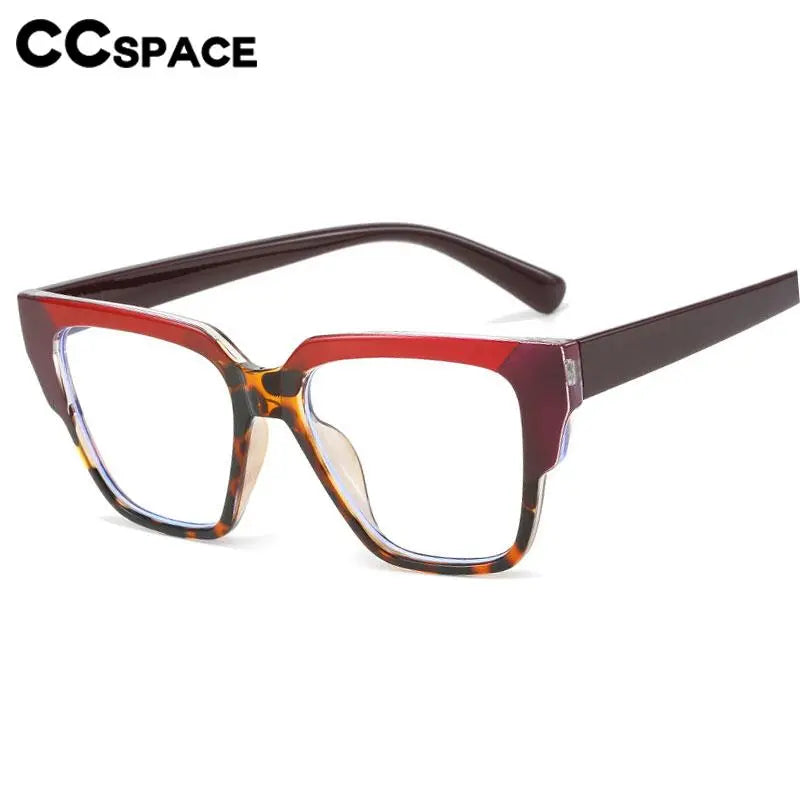 CCSpace Women's Full Rim Square Tr 90 Titanium Eyeglasses 56855 Full Rim CCspace   