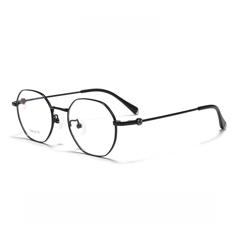 Yimaruili Youth Unisex Full Rim Flat Top Round Alloy Eyeglasses 710185