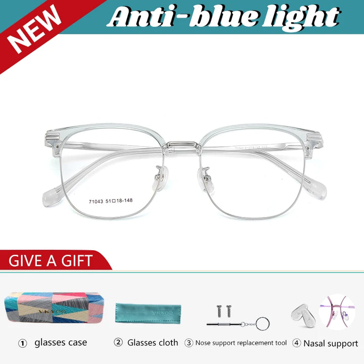 Vicky Unisex Full Rim Oval Square Tr 90 Alloy Reading Glasses 71043