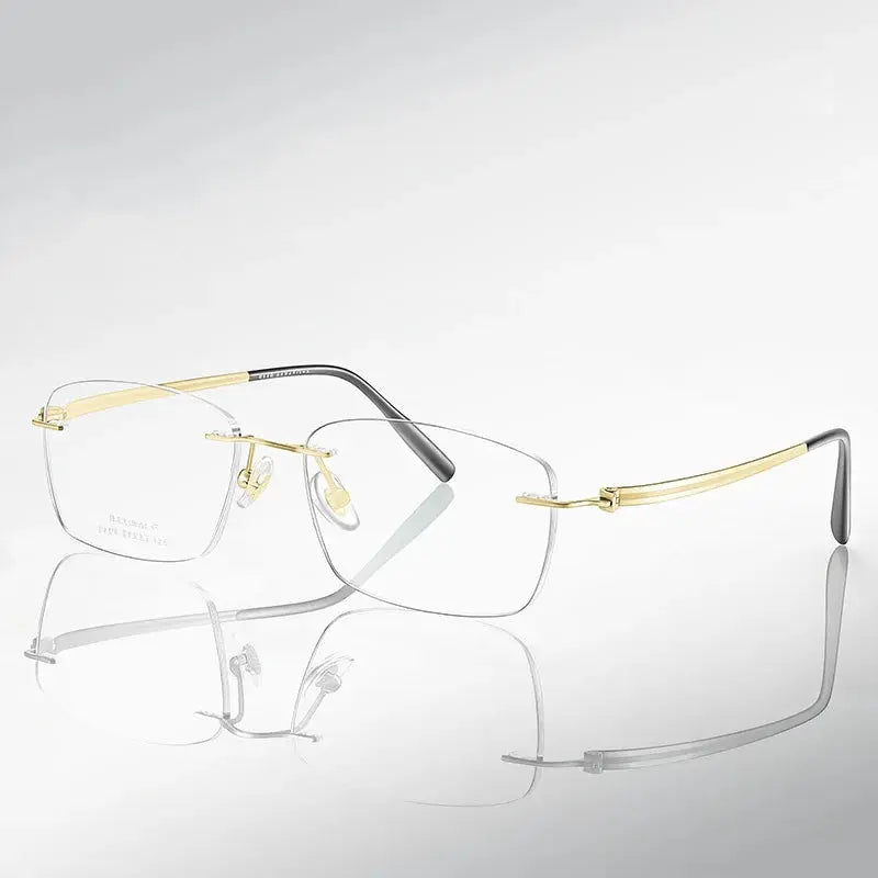 Gmei 610097 Women's Rimless Oval Square Titanium Frames FuzWeb