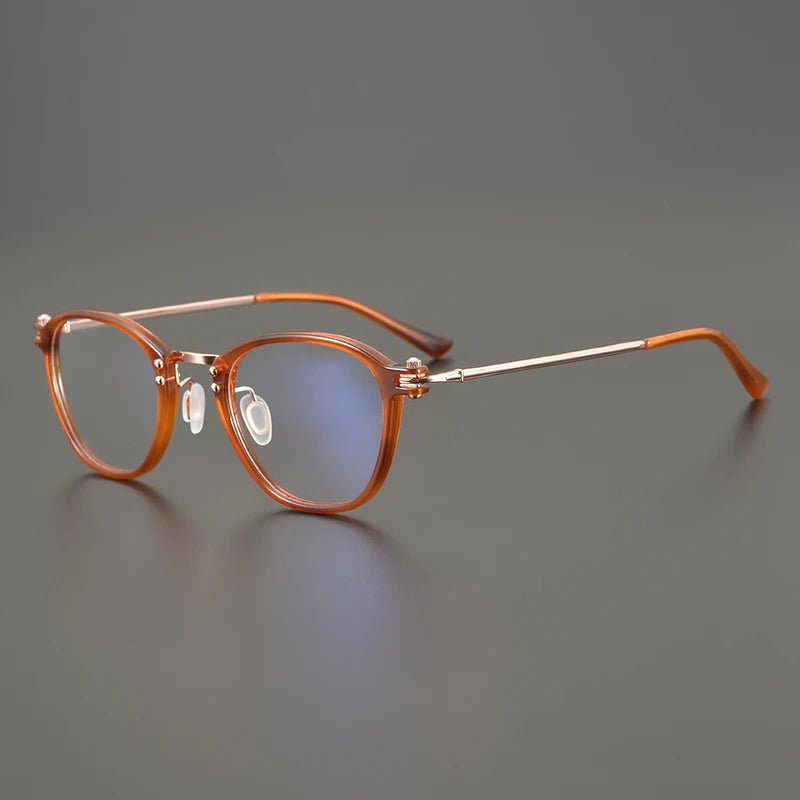 Bobbie Unisex Full Rim Square Acetate Titanium Eyeglasses 965881