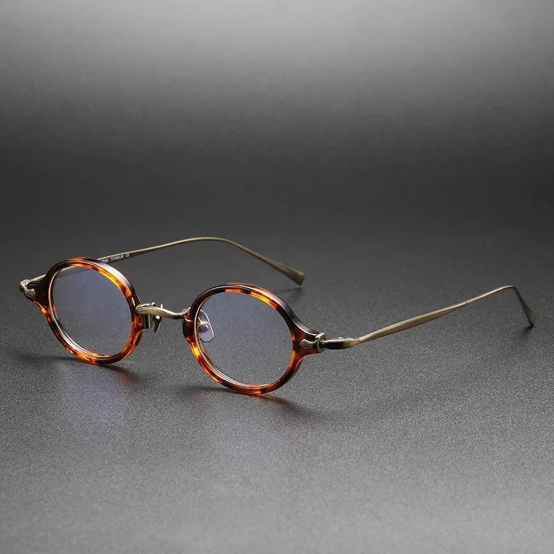 Momoja Women's Full Rim Round Titanium Acetate Eyeglasses 722181