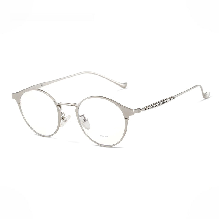 Hdcrafter Unisex Full Rim Round Titanium Alloy Eyeglasses 78006