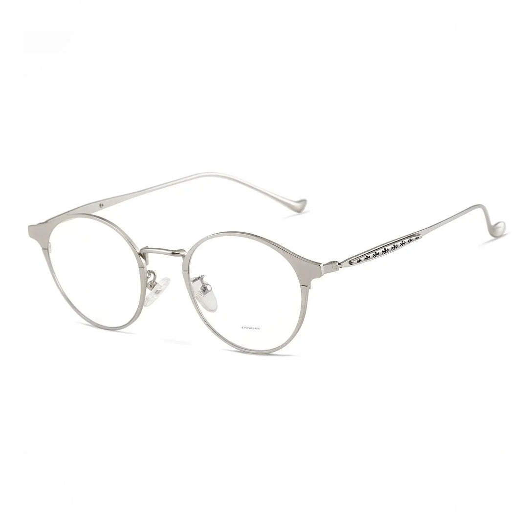 Hdcrafter Unisex Full Rim Round Alloy Frames 800600 FuzWeb