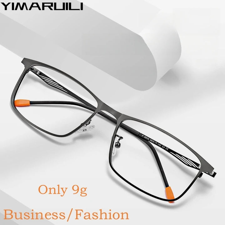 Yimaruili Men's Full Rim Big Square Alloy Eyeglasses 8835 Full Rim Yimaruili Eyeglasses   