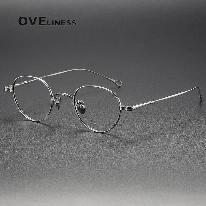 Oveliness Unisex Full Rim Oval Titanium Eyeglasses M002 Full Rim Oveliness silver  