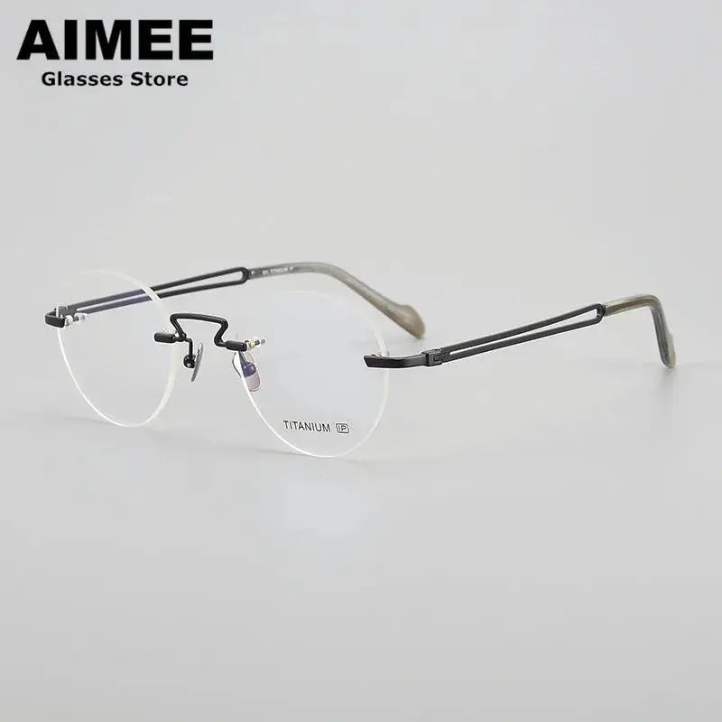 Aimee 190630 Women’s Ultralight Rimless Titanium Oval Frames FuzWeb