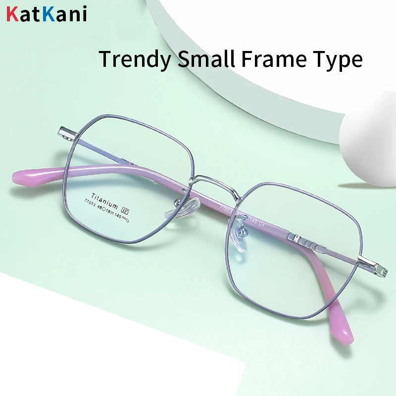 KatKani Women's Full Rim Polygonal Alloy Eyeglasses 77053 Full Rim KatKani Eyeglasses   