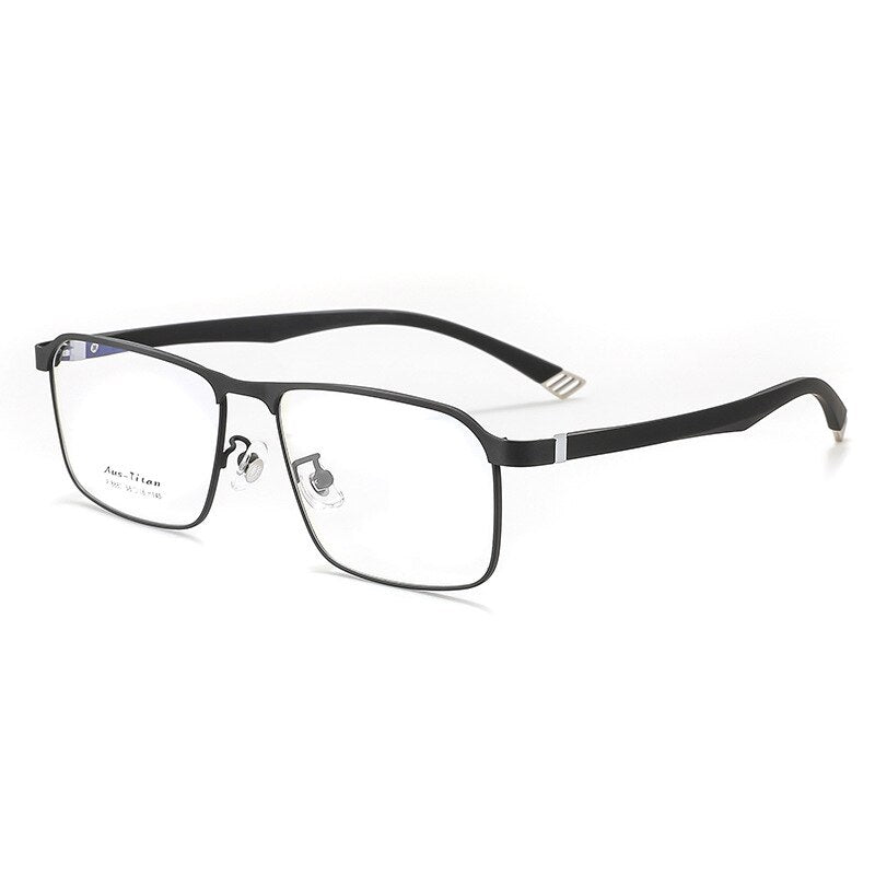 KatKani Unisex Full Rim Large Square Alloy Eyeglasses 8887 Full Rim KatKani Eyeglasses Black  