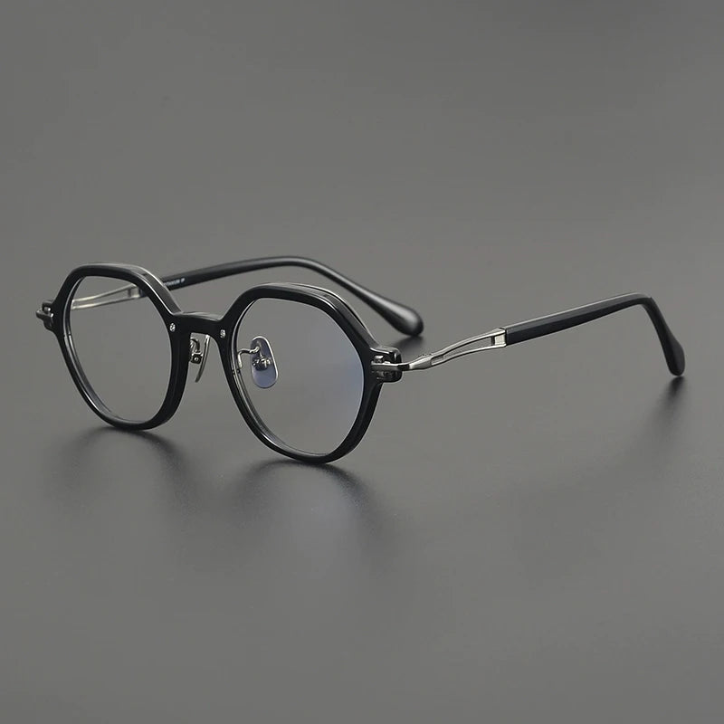 Gatenac Unisex Full Rim Flat Top Oval Acetate Eyeglasses  G84721