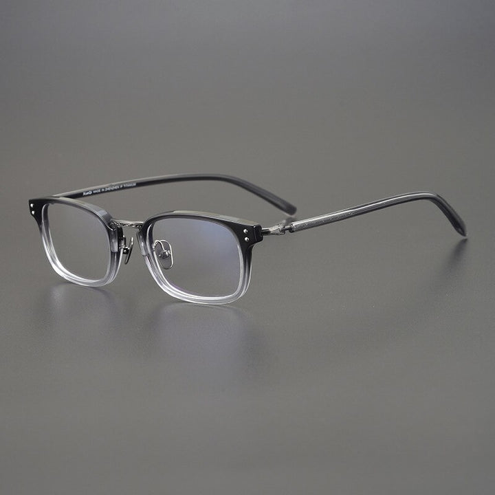 Gatenac Unisex Full Rim Square Acetate Eyeglasses Gxyj1052 Full Rim Gatenac Gradient Gray  