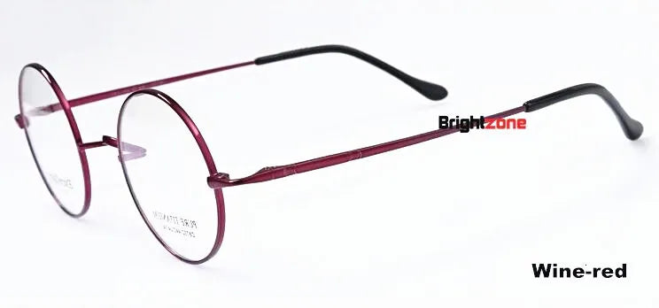 Brightzone Women's Full Rim Round Titanium Eyeglasses 71422 Full Rim Brightzone Winered 44mm