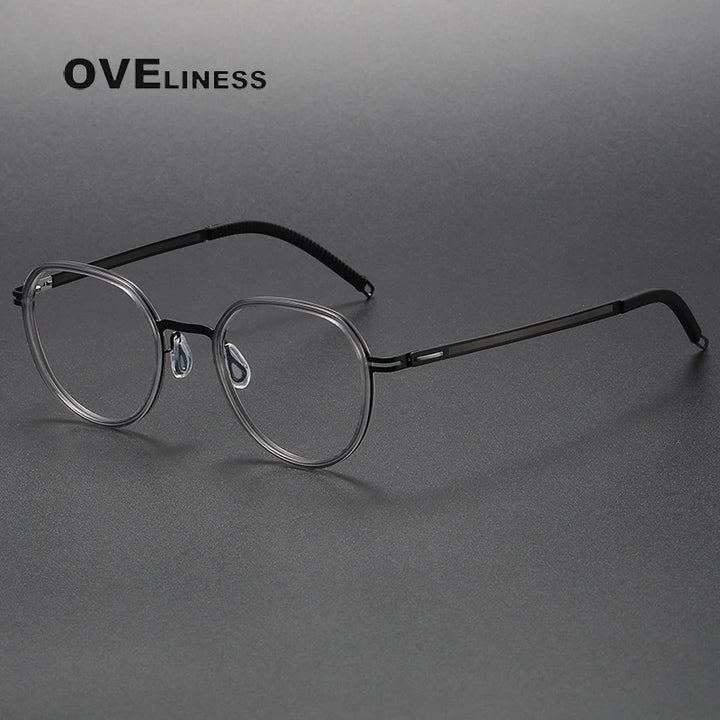 Oveliness Women's Full Rim Oval Acetate Titanium Eyeglasses 820319