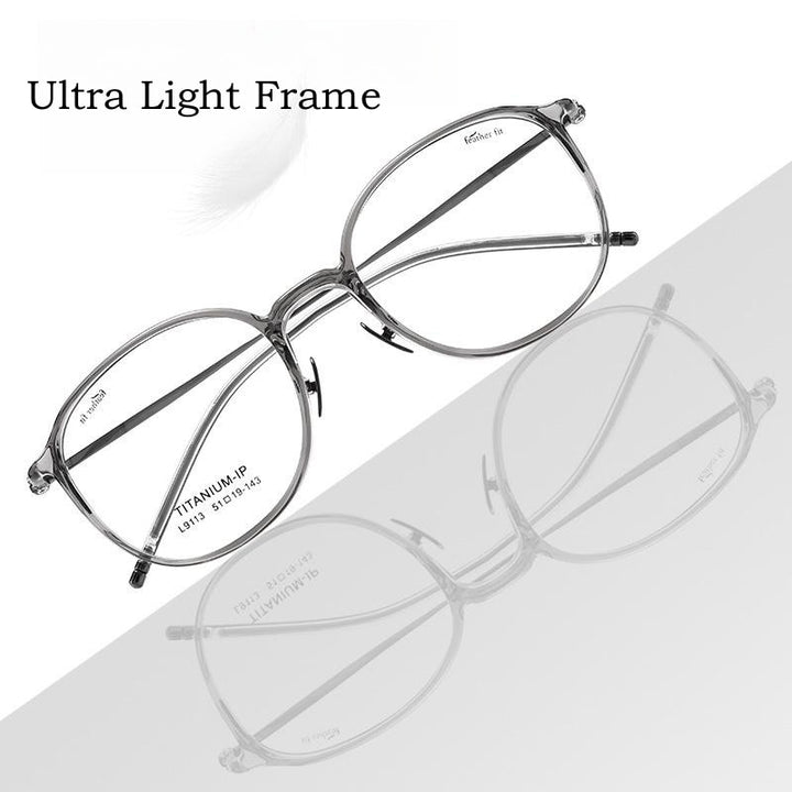 Yimaruili Unisex Full Rim Round Tr 90 Titanium Eyeglasses L9113y Full Rim Yimaruili Eyeglasses   