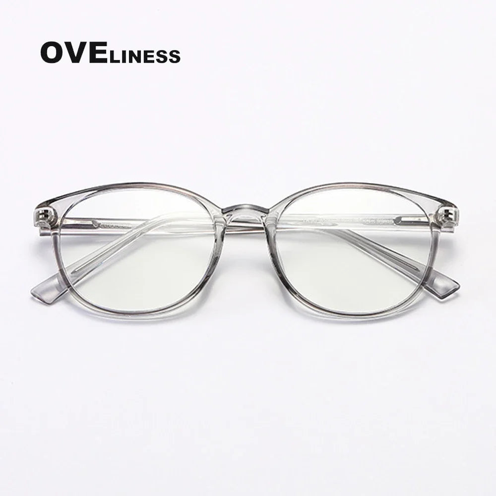 Oveliness Women's Full Rim Round Square Tr 90 Titanium Eyeglasses 398109