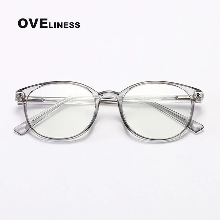 Oveliness Women's Full Rim Round Square Tr 90 Titanium Eyeglasses 398109