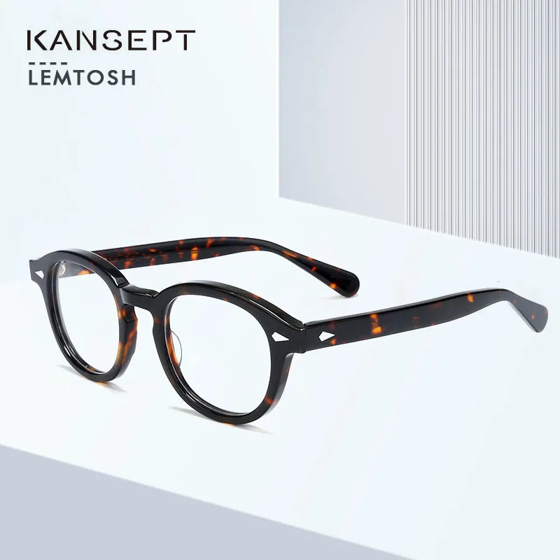 Kansept Unisex Full Rim Round Thick Acetate Eyeglasses 24145 Full Rim Kansept   