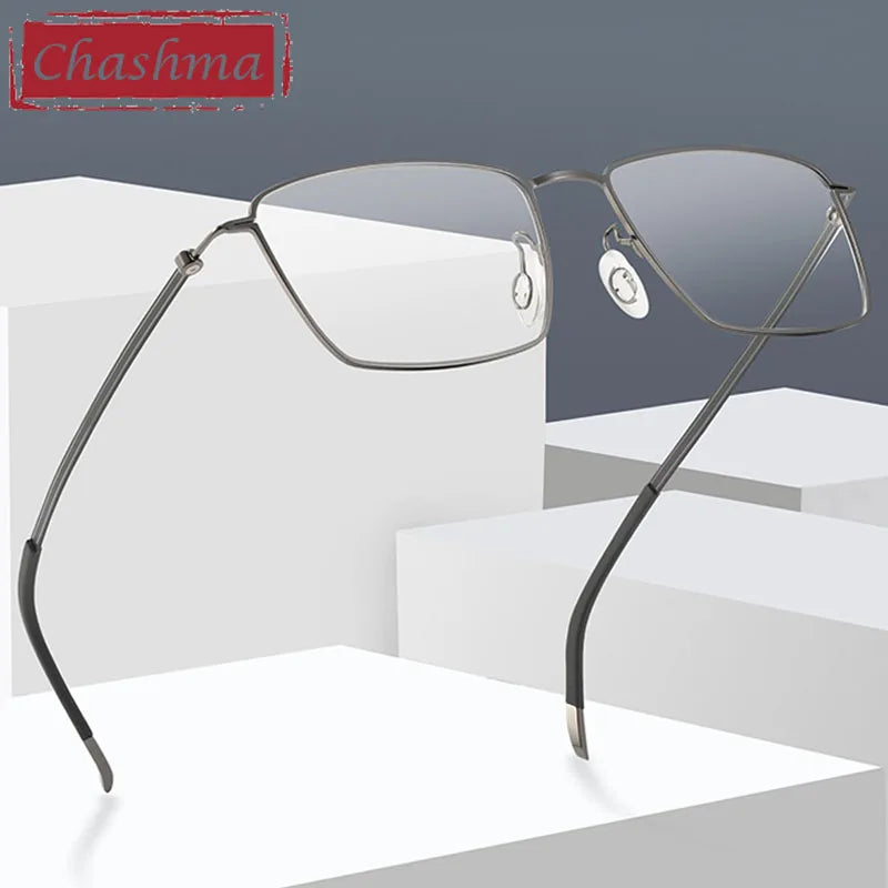 Chashma Ottica Men's Full Rim Square Screwless Titanium Eyeglasses 7242 Full Rim Chashma Ottica   