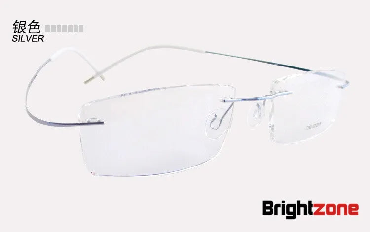 Brightzone Women's Rimless Square Screwless Titanium Eyeglasses 713530 Rimless Brightzone Silver